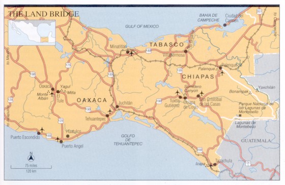 Oaxaca runs East to West in this part of Mexico!
